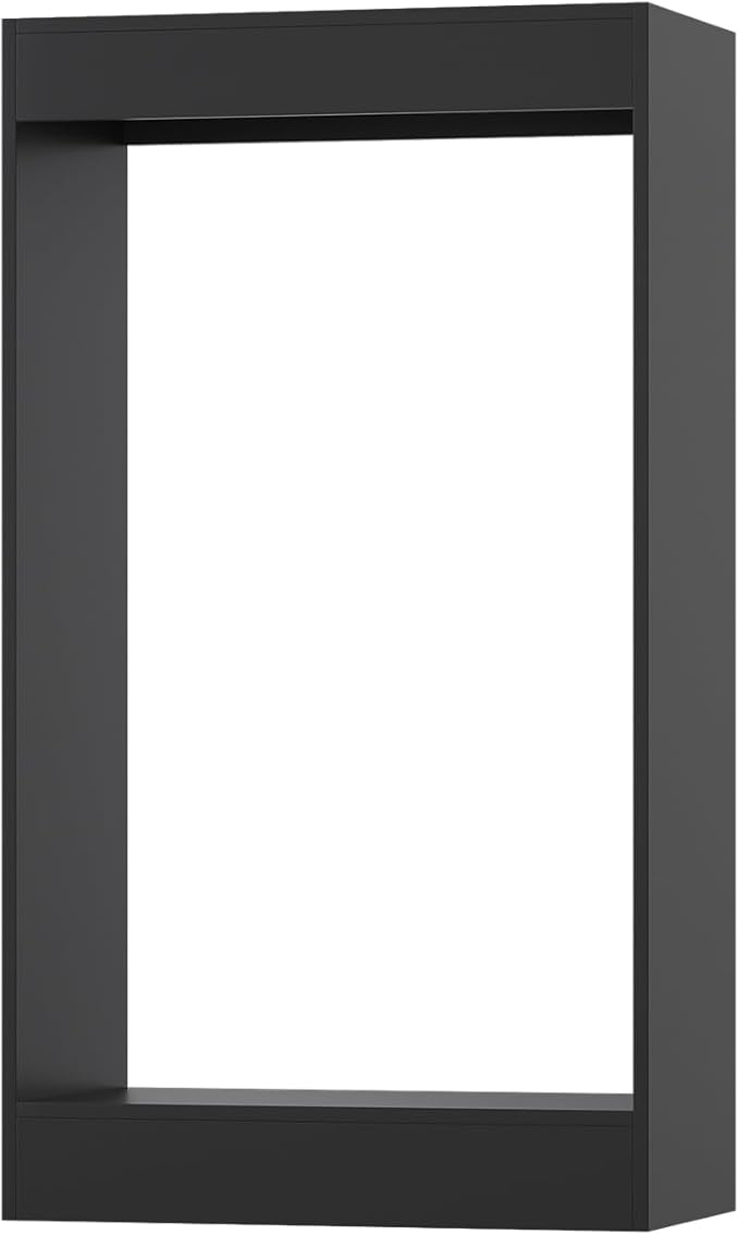 Double Hanging Closet Unit, Modular Closet System, Wood Closet System Organizer with Storage for Walk in Closets, Clothing Rack Wardrobe Closet for Hanging Clothes, Bedroom, Black, 22.5" W