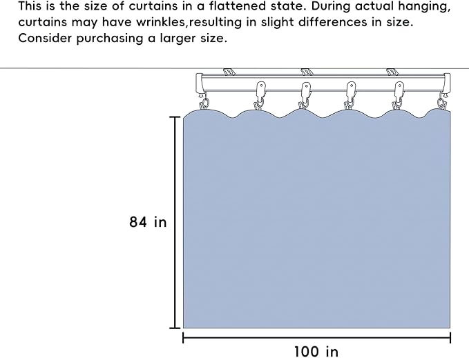 Room Divider Curtains Total Blackout Privacy Curtain Panel Room Thermal Insulated Noise Reduction Curtains for Bedroom Window Living Room Ceiling Track Curtain W 8.3 ft × H 7 ft Beige