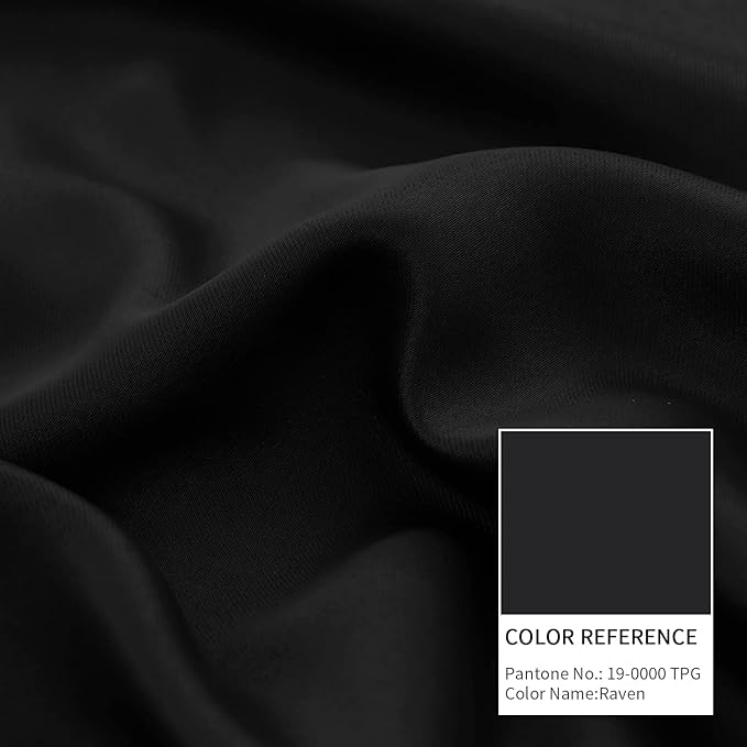 BGment Short Black Blackout Curtains 40 Inch Length 2 Panels, Thermal Insulated Total Light Blocking Curtains for Bedroom, Grommet Window Drapes with Thick Black Liner, 42 Inch Wide Each Panel
