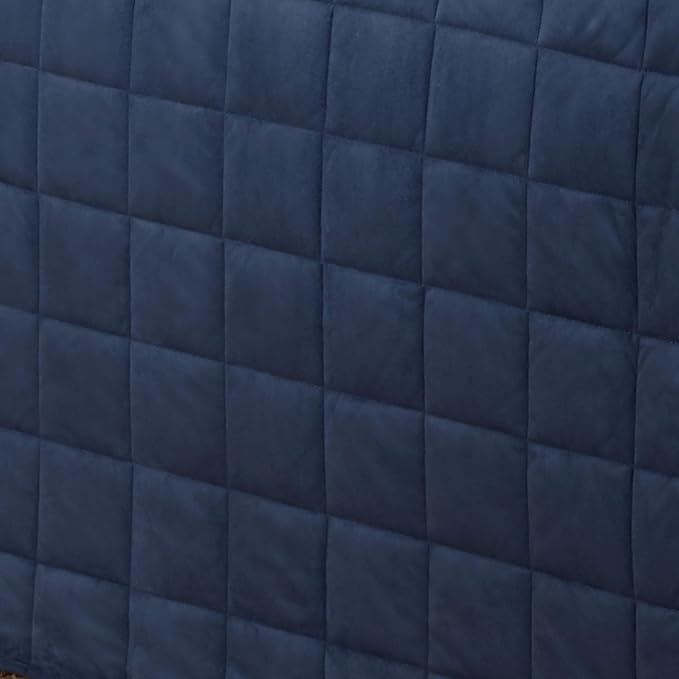 Touch of Class Camden Luxury Bedding | Warm Indigo Color | Grande Fitted Bedspread | Faux Suede Box Quilted Design | Designed 3 Piece Set Includes King Bedspread and 2 King Shams