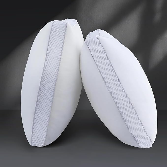 Goose Down Bed Pillows King Size Set of 2 (White), Hotel Collection Pillows for Sleeping, Gusseted Pillow for Side, Back, or Stomach Sleepers, 20" x 36"
