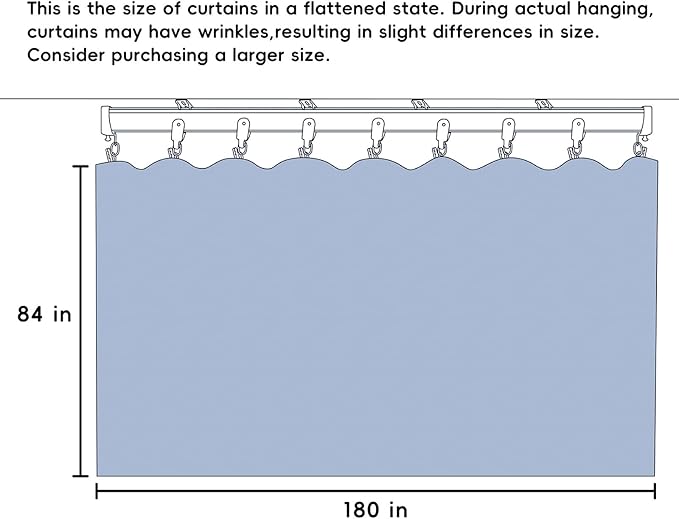 Room Divider Curtains Total Blackout Privacy Curtain Panel Room Thermal Insulated Noise Reduction Curtains for Bedroom Window Living Room Ceiling Track Curtain W 15 ft × H 7 ft Beige