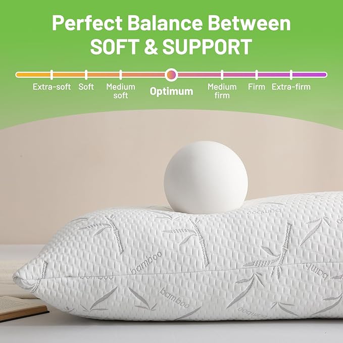 Full Body Pillow with Removable Pillowcase for Adults,(Memory Foam Filling)(Long Pillow for Side Sleepers) (Fluffy and Firm)(Adjustable Filling)(20×54 Inch,White)