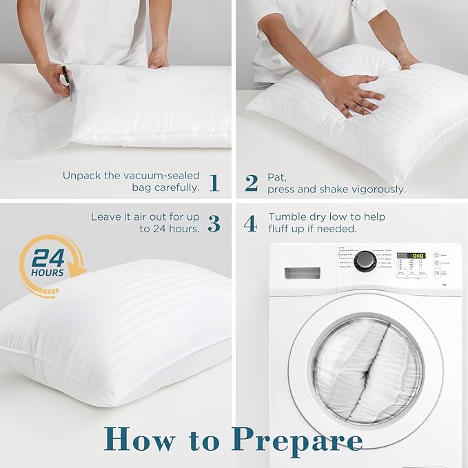 viewstar Bed Pillows King Size Set of 2, Hotel Collection, Down Alternative Big Pillow for Back, Stomach or Side Sleepers, Firm
