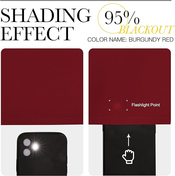 NICETOWN Bedroom Blackout Curtains Panels - Triple Weave Energy Saving Thermal Insulated Solid Grommet Blackout Draperies for Patio (80 inches by 108 Inch, Burgundy Red, Set of 2)