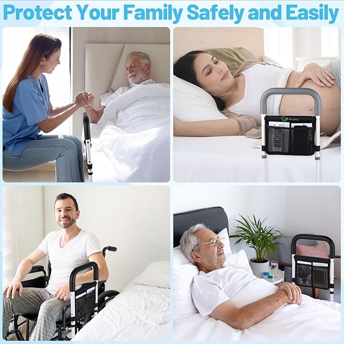 Moodooy Bed Rails for Elderly Adults Safety,Bed Rail for Seniors,Bed Rails for Queen,Bed Safety Rail for Elderly Adult,Bed Safety Rail with Strap,Adjustable Bed Rail for Elderly,Couch Rail,Sofa Rail