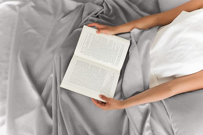Queen 6 Piece Sheet Set - Cooling, Comfy & Breathable - Hotel Luxury Bedding, Includes Fitted Sheet for Women, Men, Kids & Teens - 1 Flat, 1 Fitted Sheet, 4 Pillowcases with Deep Pockets - Light Grey