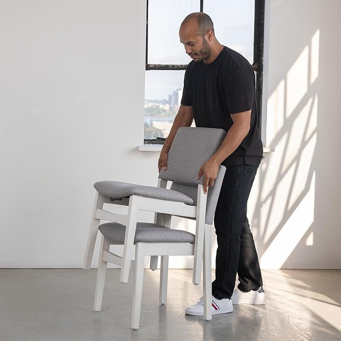 Transformer Table - Solid Wood Extendable Dining Table, Seats 2-12, Extendable Dining Room Table, Space-Saving Furniture, Expandable Dining Furniture (White, Table + Bench + 4 Chairs)