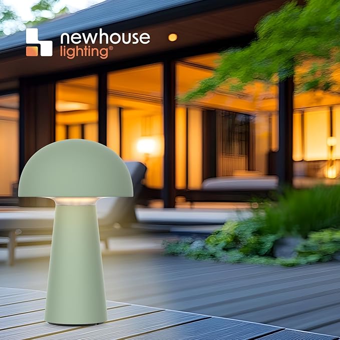 Newhouse Lighting Capri, Sage Green 2700K Dimmable Cordless USB-C Rechargeable Table Lamp NHTL-CA-GN, Cordless Desk Lamp for Living Room, Bedroom, Coffee Table, and Other Cozy Home Decor
