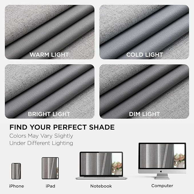 Joydeco Blackout Curtains 96 Inches Long, Light Blocking Curtains for Bedroom 2 Panels with Grommets, Thermal Insulated, Noise Reducing Room Darkening Drapes Privacy Protection for Living Room Window