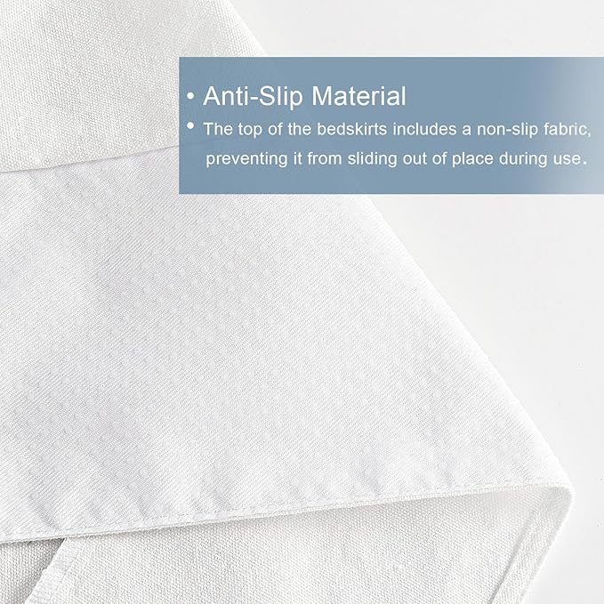 HIG King Bed Skirt - Easy Fit Scallop Edge Pleated Bedskirts with Spilt Coner, 12 Inch Drop Anti-Slip Dust Ruffle, Thick Fabric for Enhanced Privacy, Pre-Washed for Long-Lasting Use, Machine Washable