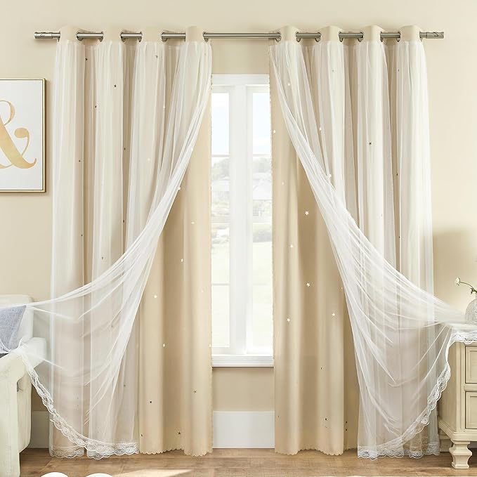 XiDi Curtains for Bedroom Decor Beige34/63/1