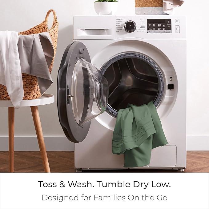Mellanni King Sheet Set - 6-Piece Iconic Collection Bedding, (Including 4 Pillowcases), 16-Inch Deep Pocket, Easy Care, Extra Soft, Cooling Sheets, Brushed Microfiber - Sage