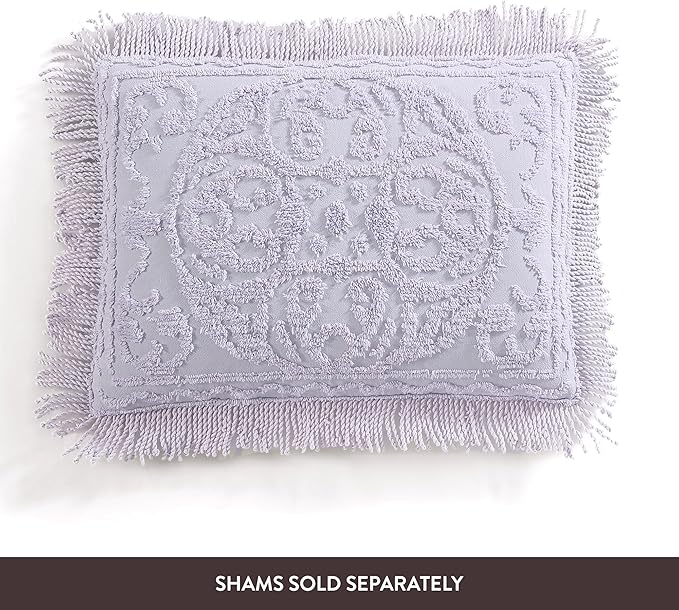 Beatrice Home Fashions Medallion Chenille Bedspread, Queen, Lavender