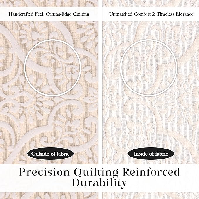 Superior 3 Piece Bedspread Set, Home Bed Decor, Decorative Bed Spread, 2 Pillow Shams, Medium Weight Blanket, Floral Matelasse Coverlet, Bedding Essentials, Enzy Collection, King, Ivory