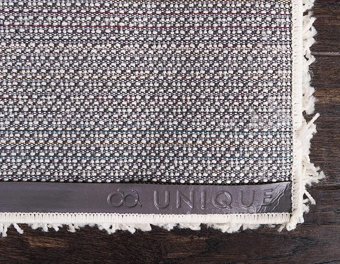 Unique Loom Solid Shag Collection Area Rug (7' 1" x 10' Rectangle, Pure Ivory)