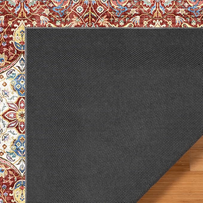 Gertmenian Indoor Bohemian Area Rug - 6x9 Medium, Non-Shedding, Ideal for High Traffic in Living Room, Bedroom, Entryway - Moroccan, Red, 26846