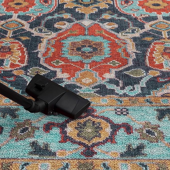 Keen Home Design 2x12 Rug - Machine Washable Runner Rug with Non-Slip Backing, Ideal for Hallway, Entryway, Kitchen, Laundry Room - Vintage, Easy Clean, Durable, Low Pile - (2'6" x 12')