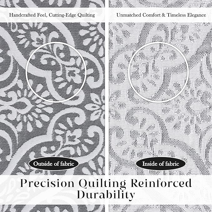 Superior 3 Piece Bedspread Set, Home Bed Decor, Decorative Bed Spread, 2 Pillow Shams, Medium Weight Blanket, Floral Matelasse Coverlet, Bedding Essentials, Enzy Collection, Queen, Charcoal