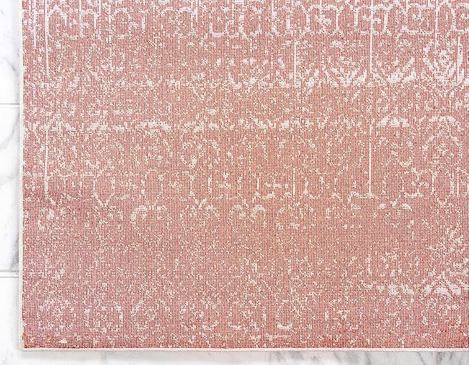 Unique Loom Del Mar Collection Area Rug - Jennifer (10' x 13' 1" Rectangle, Red/ Beige)