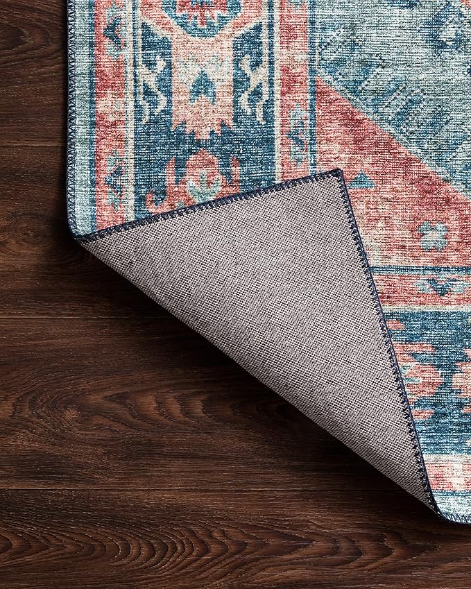 Loloi Skye Collection SKY-03 Turquoise/Terracotta 2'-6" x 12'-0" Runner Rug