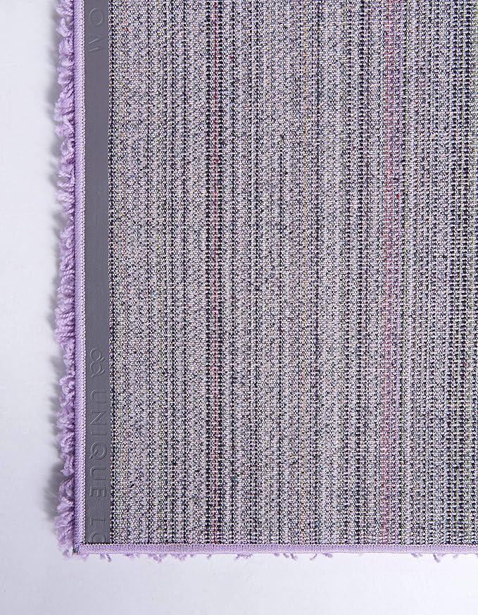 Unique Loom Solid Shag Collection Area Rug (8' x 11' Rectangle, Lilac)