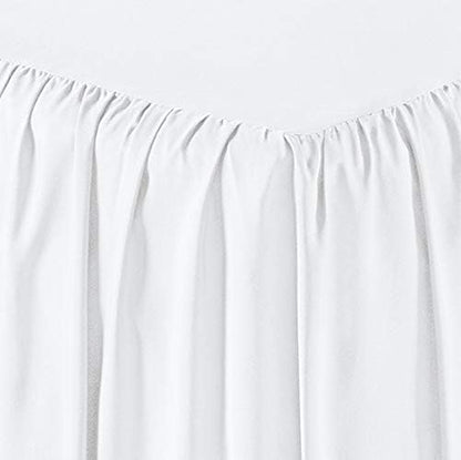 Amazon Basics Lightweight Ruffled Bed Skirt, Classic Style, Soft and Stylish 100% Microfiber With 16" Drop, Full, White, Solid