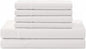 Linen Home 100% Cotton Percale Sheet Set, King Size, Snow White, Deep Pocket, 6 Pieces Set - 1 Flat, 1 Deep Pocket Fitted Sheet and 4 Pillowcases, Crisp Cool and Strong Bed Linen