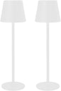 Cordless Table Lamp, Rechargeable Table Lamp with Touch Dimmable Control, Portable LED Desk Lamp for Indoor Patio (White-Round, 2)