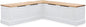 Riverbay Furniture 18" High Transitional Backless Wood Corner Kitchen Breakfast Nook Bench, with Hidden Storage, in White & Natural Finish
