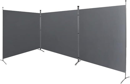 Steel-AID Triple-Panel Privacy Room Divider – Folding Partition Privacy Screen for Office, Classroom, Dorm Room, Kids Room, Studio, Conference - 216" x 72" - Easy to Assemble, Freestanding & Foldable