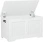 Timberer 31.5" Storage Chest, Wooden Storage Bench, Lift Top Toy Chest with 2 Safety Hinges, Large Toy Box, Entryway Shoes Bench for Living Room, Bedroom, White