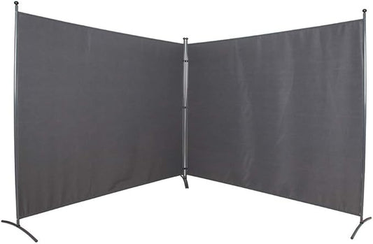 SteelAid Room Divider (Double Panel) – Folding Partition Privacy Screen for Office, Classroom, Dorm Room, Kids Room, Studio, Conference - 142" x 72" - Easy to Assemble, Freestanding & Foldable