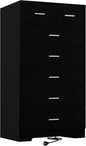 47.3" Tall Dresser for Bedroom Chests of Drawers with Charging Station 7 Drawer Dressers with Metal Slide Rail Modern Wood Closet Organizer with Large Storage for Home Office Entryway