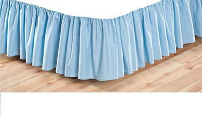 Rajlinen Ruffled Bed Skirt King, 21 Inch Drop Dust Ruffle with Split Corners, 100% Microfiber Bedskirt with Platform, Three-Sided Coverage Ruffled Gathering Design, Light Blue