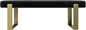 VANT Upholstered Bed Bench - Velvet Black - Burnished Brass - Contemporary Modern, Bedroom Bench Seat, Hallway, or Entryway