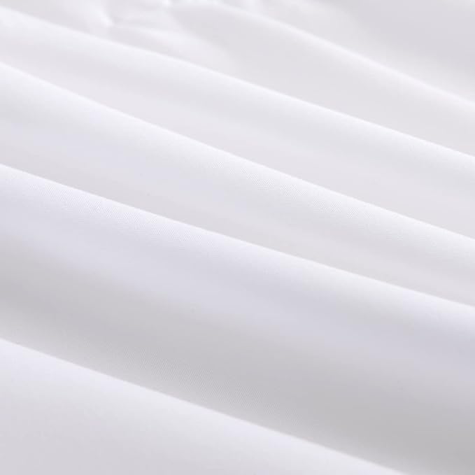 White Bed Skirt Queen Size Ruffled Bed Skirt with Split Corners, Queen Bed Skirt 12 Inch Drop, TSUTOMI Queen Size Bed Skirt White for Ruffled Bed Skirt with Split Corners, Bed Skirt Queen Size