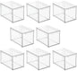mDesign Plastic Stackable Closet Storage Organizer Bins with Pull Out Drawer for Cabinet, Desk, Shelf, Cupboard, or Dresser Organization - Lumiere Collection - 8 Pack - Clear