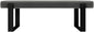 VANT Upholstered Bed Bench - Velvet Smoke Grey - Matte Black - Contemporary Modern, Bedroom Bench Seat, Hallway, or Entryway