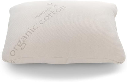 Naturepedic Organic Latex Pillow - Queen Bed Pillow with Soft Comfort - Luxury Pillow with Adjustable Fill for Comfortable Sleeping, Back Support and Neck Pain Relief