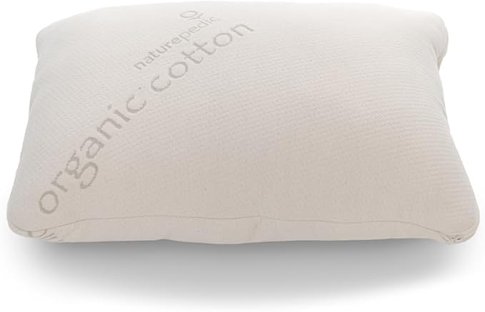 Naturepedic Organic Latex Pillow - King Bed Pillow with Medium Comfort - Luxury Pillow with Adjustable Fill for Comfortable Sleeping, Back Support and Neck Pain Relief