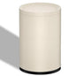 2.3 Gallon/9L White Round Trash Can with Swing Lid, Metal Garbage Can,Modern,Elegant Waste Basket,for Bathroom, Bedroom,Living Room,Office,RV,Home(9L-White)