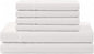 Linen Home 100% Cotton Percale Sheet Set, Queen Size, White, Deep Pocket, 6 Pieces Set - 1 Flat, 1 Deep Pocket Fitted Sheet and 4 Pillowcases, Crisp Cool and Strong Bed Linen