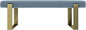 VANT Upholstered Bed Bench - Micro Suede Ocean Blue - Burnished Brass - Contemporary Modern, Bedroom Bench Seat, Hallway, or Entryway