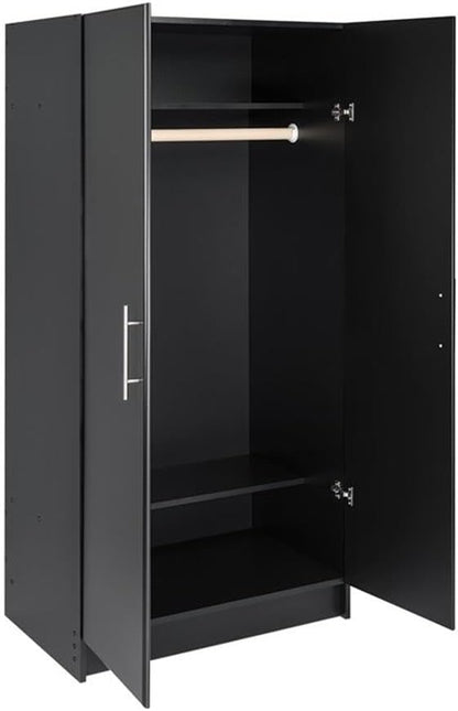Pemberly Row 32" Contemporary Wardrobe Cabinet in Black