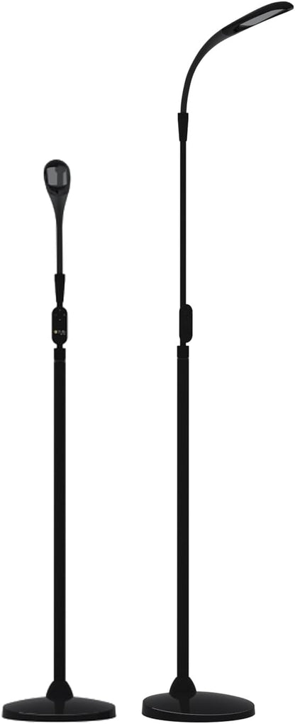Stella Sky Two Premium 10W LED Task Light Floor Lamp - Black - Adjustable Dimmable Low Vision Natural Sunlight - Bright Macular Degeneration Lighting - Hobby, Crafting, Sewing, Artist, Reading, Office
