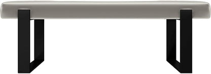 VANT Upholstered Bed Bench - Metallic Neutral Champagne - Matte Black - Contemporary Modern, Bedroom Bench Seat, Hallway, or Entryway