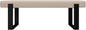 VANT Upholstered Bed Bench - Faux Merino Wool Cream - Matte Black - Contemporary Modern, Bedroom Bench Seat, Hallway, or Entryway