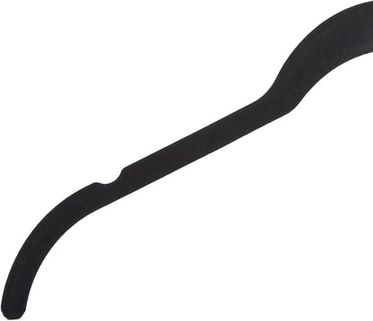 Amazon Basics Slim, Velvet, Non-Slip Shirt Clothes Hangers, Pack of 100, Black