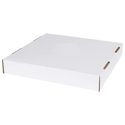 Box USA 40 or 50 Gallon Corrugated Cardboard Trash Can and Recycling Bin Lids (10-Pack) 18"L x 18"W x 3"H, White, Reusable and Disposable Garbage Lid for Parties and Outdoor Events